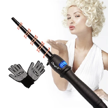 

Ultra-thin Hair Curler with Temperature Adjusted Ceramic Curler Iron Rollers 9-19mm with 110-240V Dual Voltage LCD Display 49