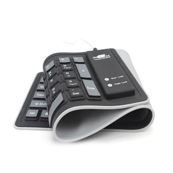 

Easy Operate Foldable PC 103 Keys Compact Ergonomic Silicone Notebook Rollup Keyboard USB Wired Accessories Laptop Waterproof