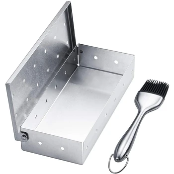 

BBQ Box in Barbecue Grilling Accessories Smokey on Charcoal Box or Stainless Steeltainless Box Wood Chip Box 1 Brush