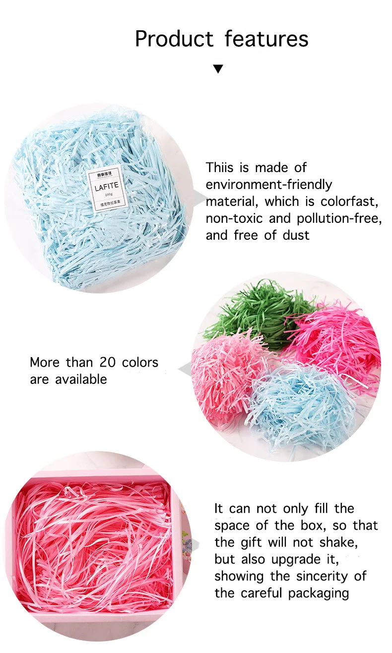 20/50g Paper Raffia Candy Boxes DIY Gift Filling Box Filler Material Colorful Shredded Crinkle Wedding Marriage Party Decoration 20/50g Paper Raffia Candy Boxes DIY Gift Filling Box Filler Material Colorful Shredded Crinkle Wedding Marriage Party Decoration
