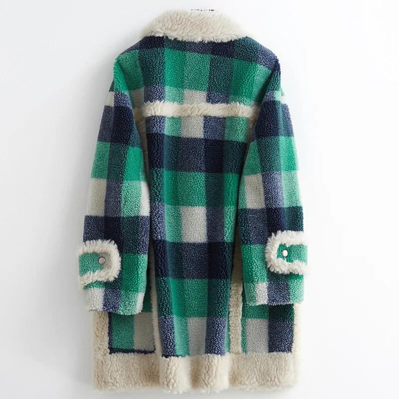 100 % Real Fur Coat Female Winter Warm Jacket Women Clothes 2019 Korean Vintage Long Sheep Shearing Coats Elegant Top 331006 | Женская
