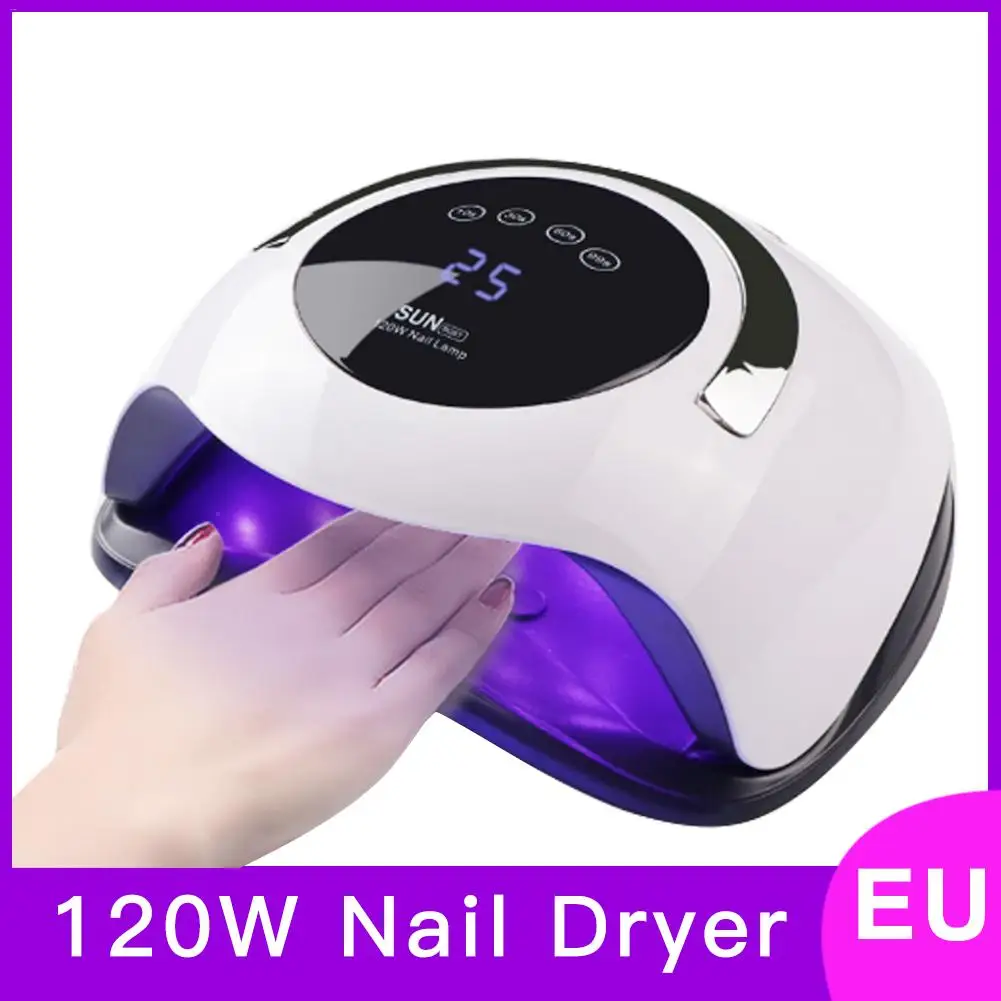 

UV LED Nail Lamp 120W High Power Fast Nail Dryer Speed Curing Gel Light Nail LED Lamp UV Lamps For With Timer And Smart Sensor