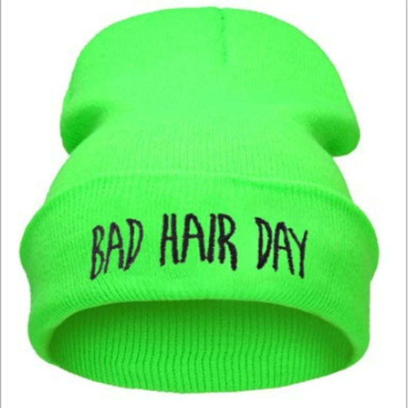 03 WZCX BAD HAIR DAY вышивка письмо шапка в стиле хип-хоп унисекс сохраняет тепло уличные танцы эластичность зимняя Лыжная Шапка Кепка - Цвет: 03
