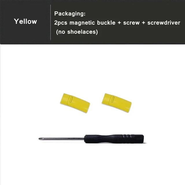 4pcs/pair Shoelace Buckle Metal Shoelaces Magnetic buckle Accessories Metal Lace Lock DIY Sneaker Kits Metal Lace Buckle Yellow