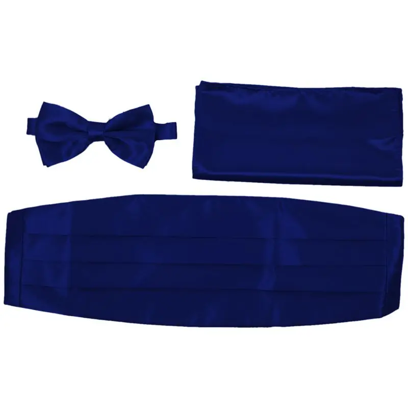 Satin Tuxedo Cummerbund+Bow Tie +Hanky Set Prom Wedding Deep BLUE | Аксессуары для одежды