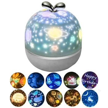 

Starry Sky Night Light Projector With USB Cable Starry Sky Rotate LED Lamp Colorful Flashing Star Lmap Kids Baby Gift Dropship