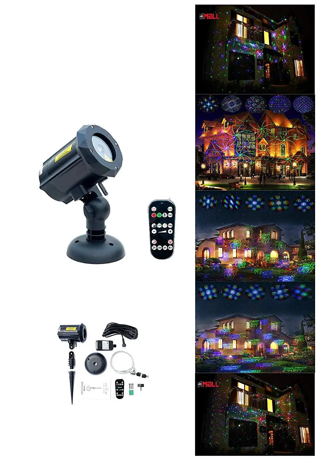 Holiday & Seasonal Décor Motion 8 Patterns in 1 LEDMALL RGB Outdoor Garden Laser Christmas