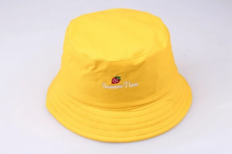 Панама с вышивкой в виде клубники для мужчин и женщин, хип-хоп шляпа в рыбацком стиле для взрослых, Панама Боб, летняя шляпа для влюбленных, плоские шляпы