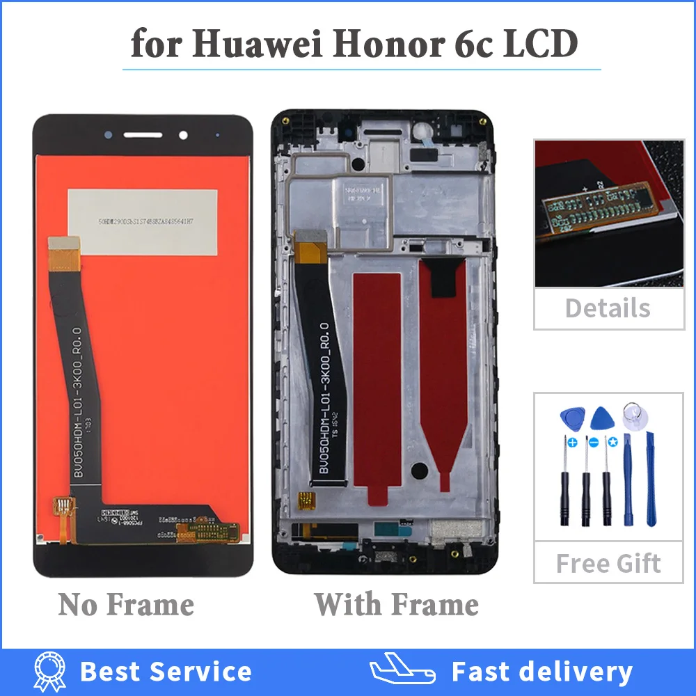 

5.0 inch Full LCD display Touch screen Digitizer assembly with Frame For Huawei Honor 6C DIG-L01 / Nova Smart / DIG-L21HN + tool