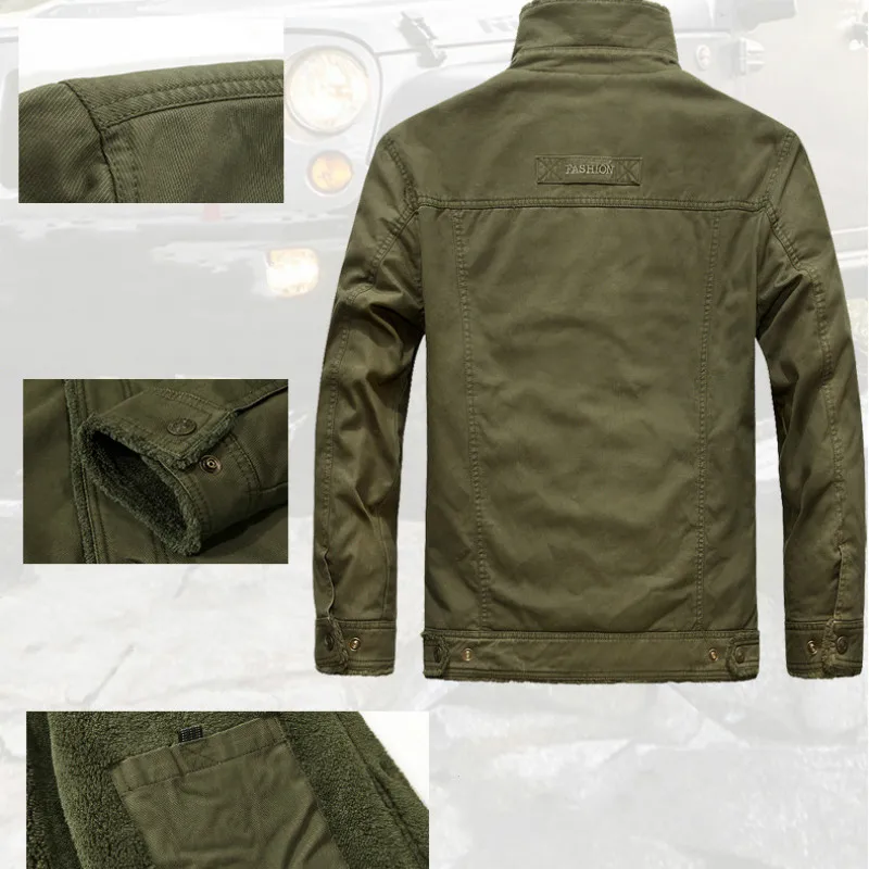 Kezrea Men Top Warm Waterproof Big Size Thicken Male Heavy Wool 2 In 1 Coat High Quality Fleece Cotton-Padded Winter Jacket