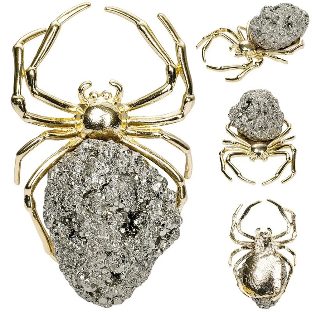 Natural Crystal Alloy Pyrite Agate Quartz Point Animals Gemstones Hedgehog Spider Scorpion Crab Figure for Home Desk Decoration | Дом и сад