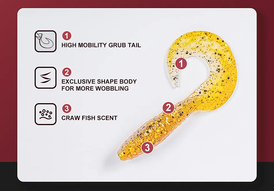 Noeby Weicher Köder Grub Wurm 6 stücke 60mm 85mm Lange Schwanz Jigging Wobbler Künstliche Swimbait Karpfen Bass forelle Leurre Angelgerät – Detail 3