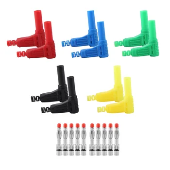 

P3014 10pcs High Quality Safety 4mm Shrouded 90 Degree Right Angle Banana Plug Self-Assembly DIY Connectors