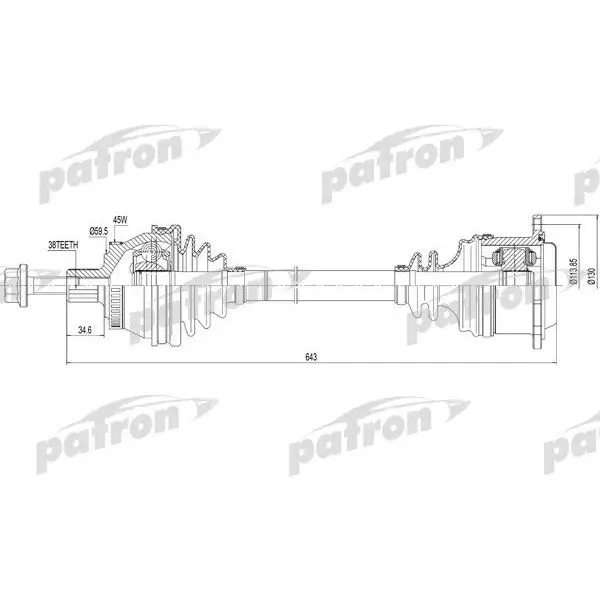 Axle right 38x654x59.5 ABS: 45T AUDI: A6 97-05 a6 AVANT 97- | Автомобили и мотоциклы