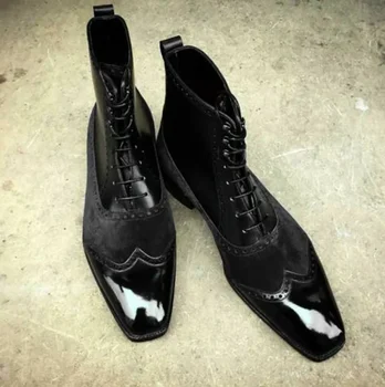 

Men Leather Shoes high heel Casual Oxford Shoes Dress Shoes Brogue Shoes Winter Ankle Boots Vintage Classic Male Casual D361