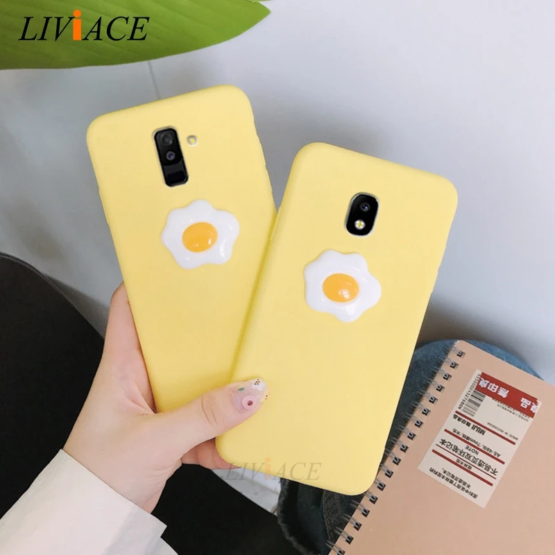

funny 3D egg silicone phone case for samsung galaxy j6 j8 j4 a8 a6 plus j5 j7 pro prime 2017 2018 2016 2015 cute soft back cover