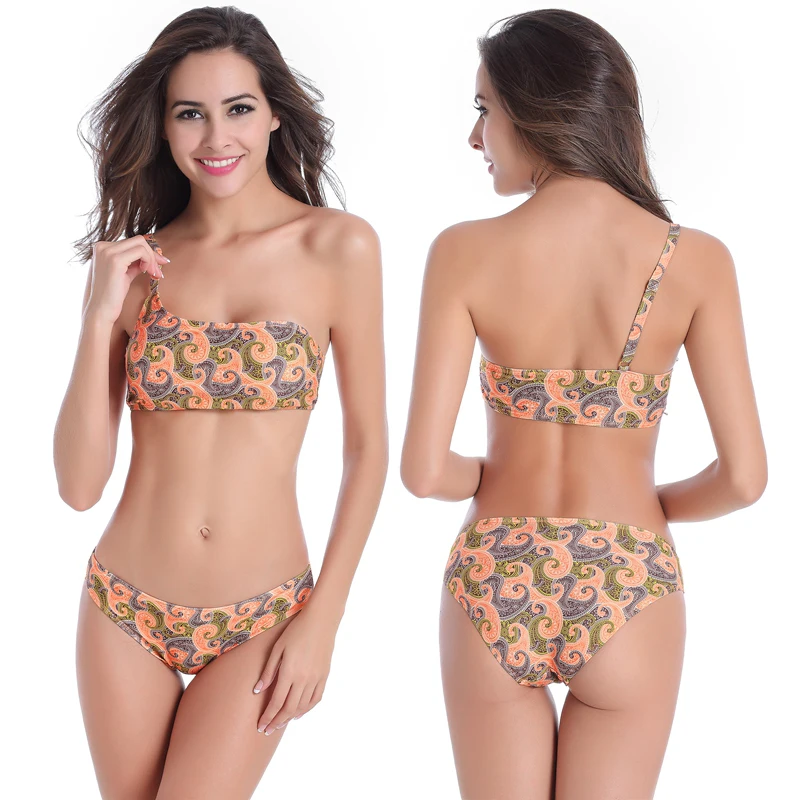 

Hot Wholesale Tube Top Large Size Swimwear One Shoulder Beachwear Bikini Fully Lined Swimsuit Female Swimwear for Fat MM 6XL