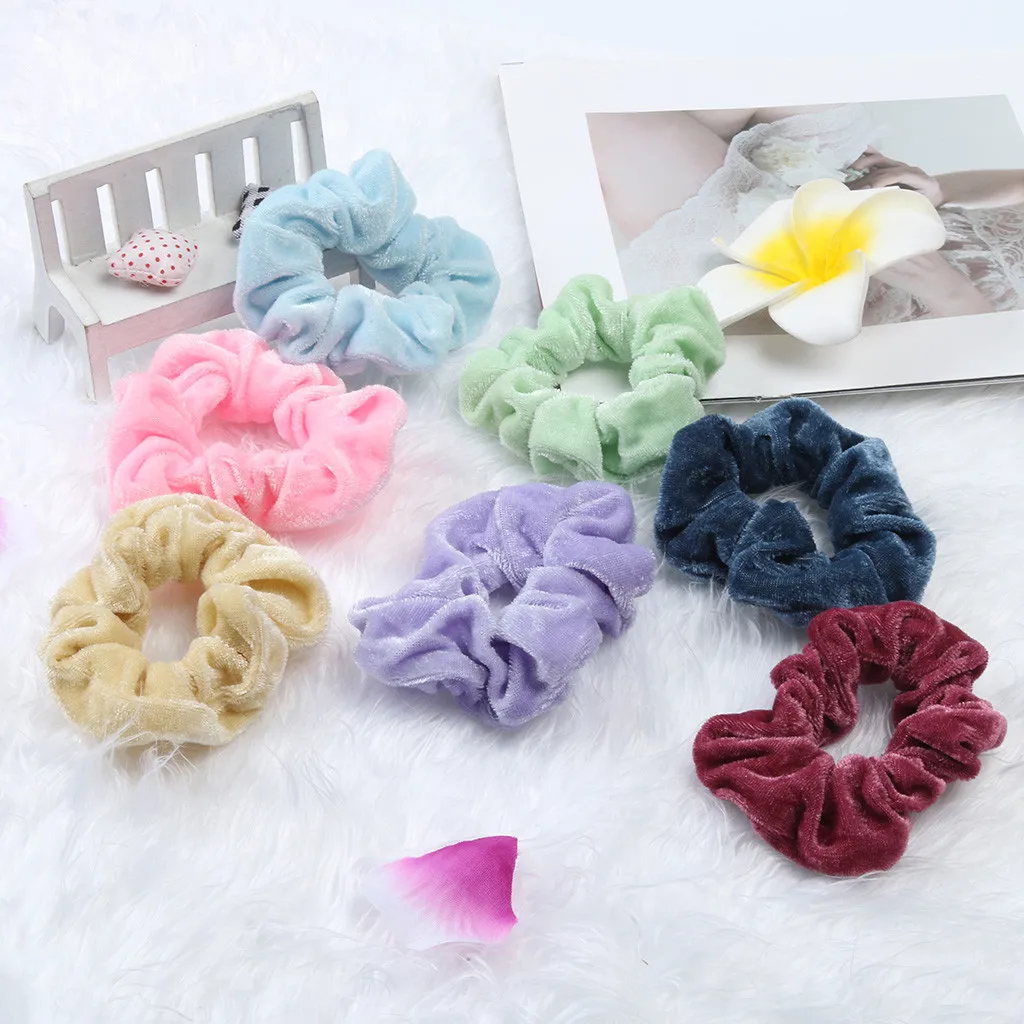 47 шт. Бархатные эластичные женские обручи для девочек эластичные волосы резиновые ленты аксессуары галстук резинка для волос хвост#38