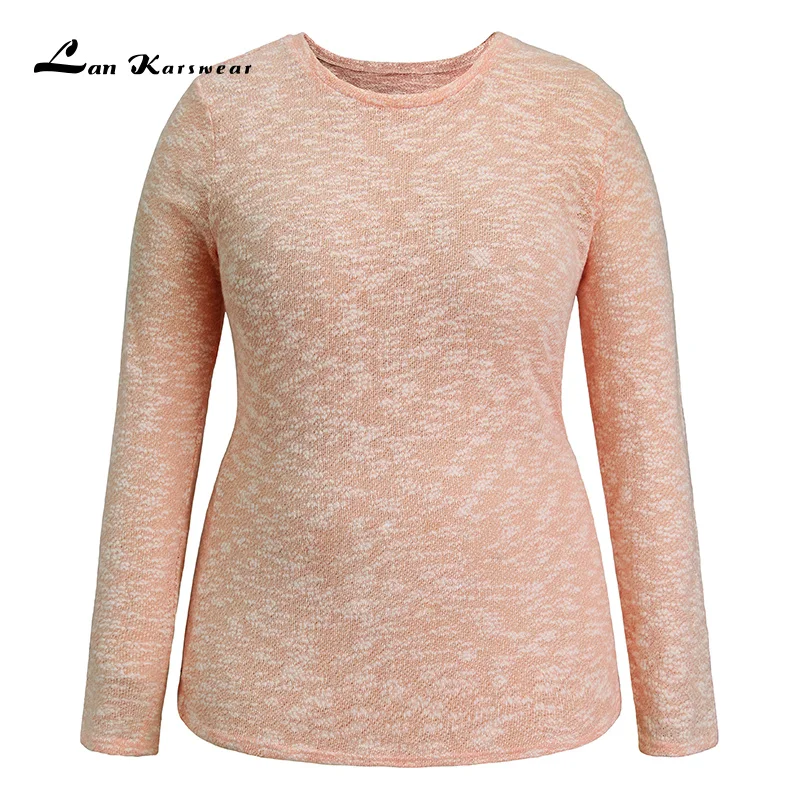 Lan Karswear 2019 футболки женские повседневные милые розовые с длинным рукавом и