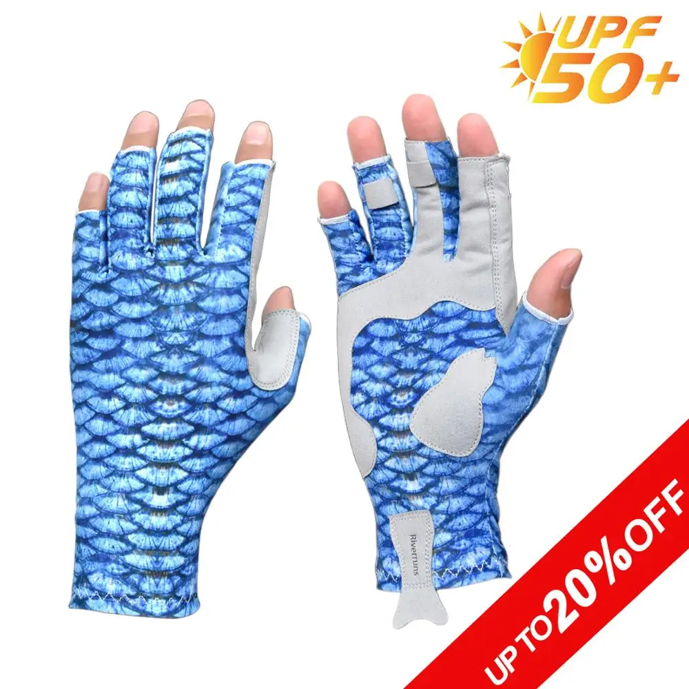 Riverruns UPF 50 + guantes de pesca sin dedos para hombre y mujer,  protección solar, para pesca, canoa, kayak, senderismo, correr - AliExpress