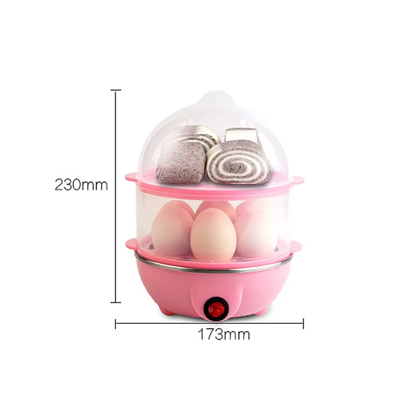 2-Layer Rapid Egg Cooker Steamer Electric Egg Poacher Boiler 14 Egg Capacity Removable Tray AUG889
