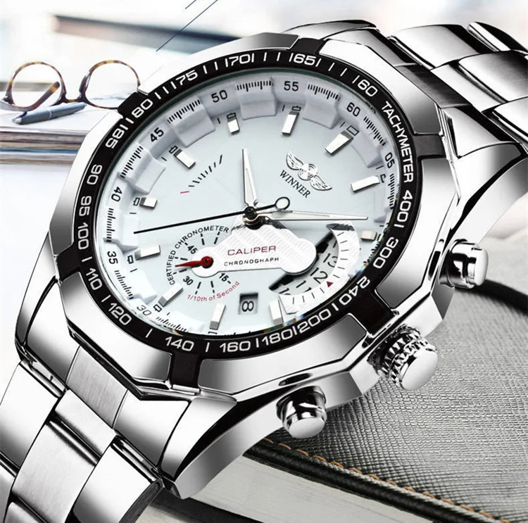 Reloj de pulsera de cuarzo para hombre, cronógrafo masculino, de lujo, con calendario, elegante, de negocios, luminoso, resistente al agua - Imagen 6