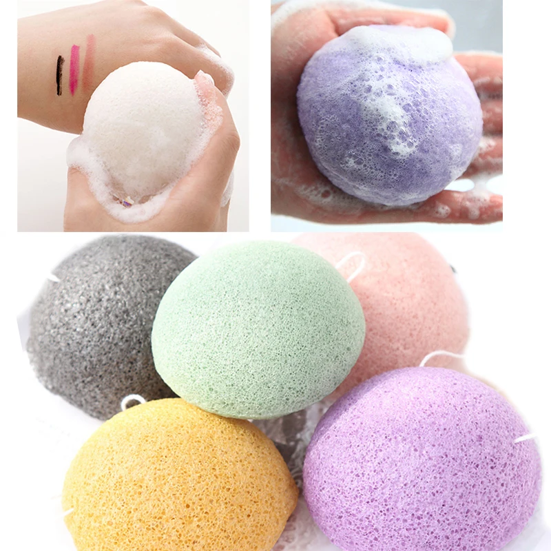 3/10pcs Exfoliator Cleanse Konjac Sponge Natural Konnyaku Puff Face Wash Cleaning Esponja Maquiagem Makeup |