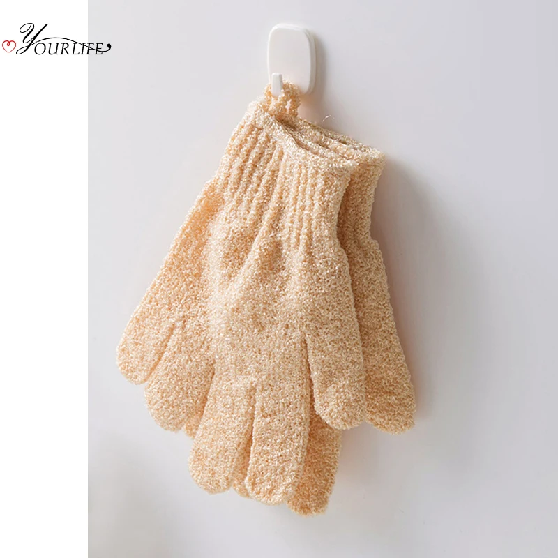 OYOURLIFE 1 Pair Bathroom Bath Gloves Double-sided Strong Exfoliating Gloves Massage Exfoliating Washcloth Bathroom Accessories
