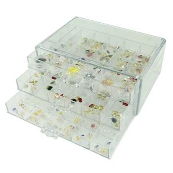 

Desktop 72 Slots Accessory Case DIY Tool Crafts 3 Layers Home Salon Organizer Acrylic Diamond Nail Beads Jewelry Drawer Box