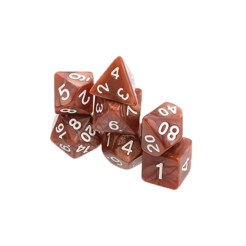 Секс кости набор 7 шт./компл. D4 D6 D8 D10 D12 D20 мульти стороны драконы TRPG любовь доска для игрушек игры для взрослых детей партия Развлечения - Цвет: Brown
