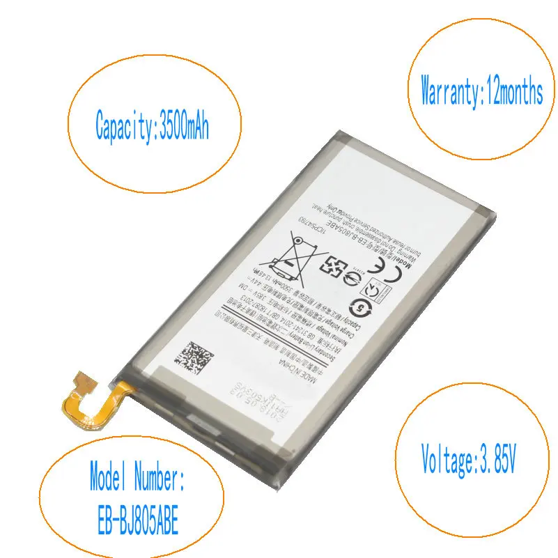 ISkyamS 5x3500 mAh Замена батареи EB-BJ805ABE для samsung Galaxy A6 Plus Galaxy J805 батареи