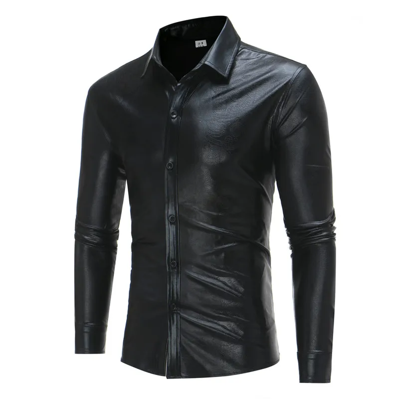Autumn Solid Casual Men Shirts Long Sleeve Turn Down Colalr Button Slim Hot Sale New Brand Men's Shirts SA75