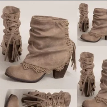 Sued Leather Round Toe Ankle Boots Autumn & Winter Boho Styles » Original Earthwear
