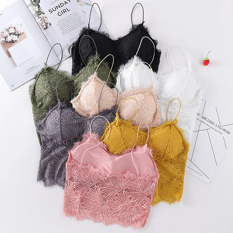 

30pcs Top Women Leprechaun Sling Lace Beautiful Back Wrapped Tube Top Girl Sexy Fashion Sports Bra Ladies Vest Underwear Crop