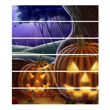 

6Pcs/Set Halloween Moon Pumpkin Head Stair Sticker Removable Stair Sticker 6XDD