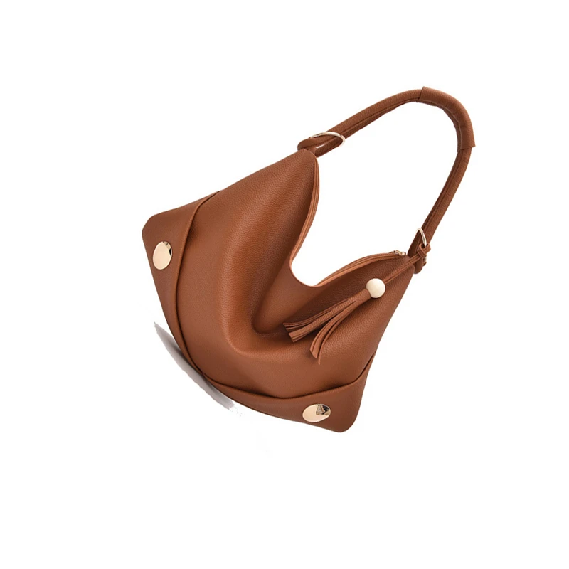 Women Soft Leather Shoulder Bag Fashion Mature Temperament Messenger Bags Female Large Capacity Bucket Bag