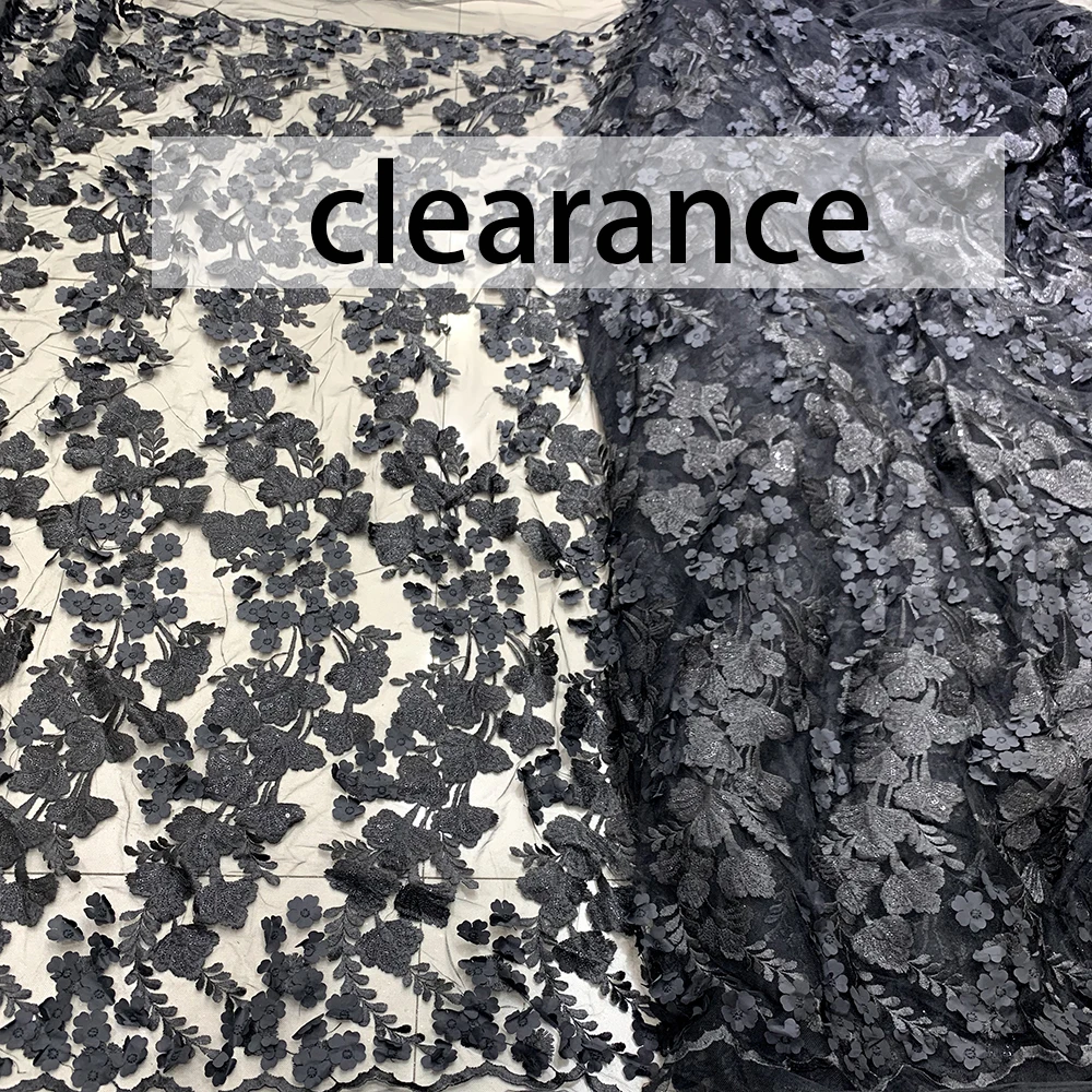 Clearance/High Quality African Guipure Floral Mesh 3D Flower Embroidered Lace Fabric Material for Sewing Wedding Evening Dresses | Дом и сад
