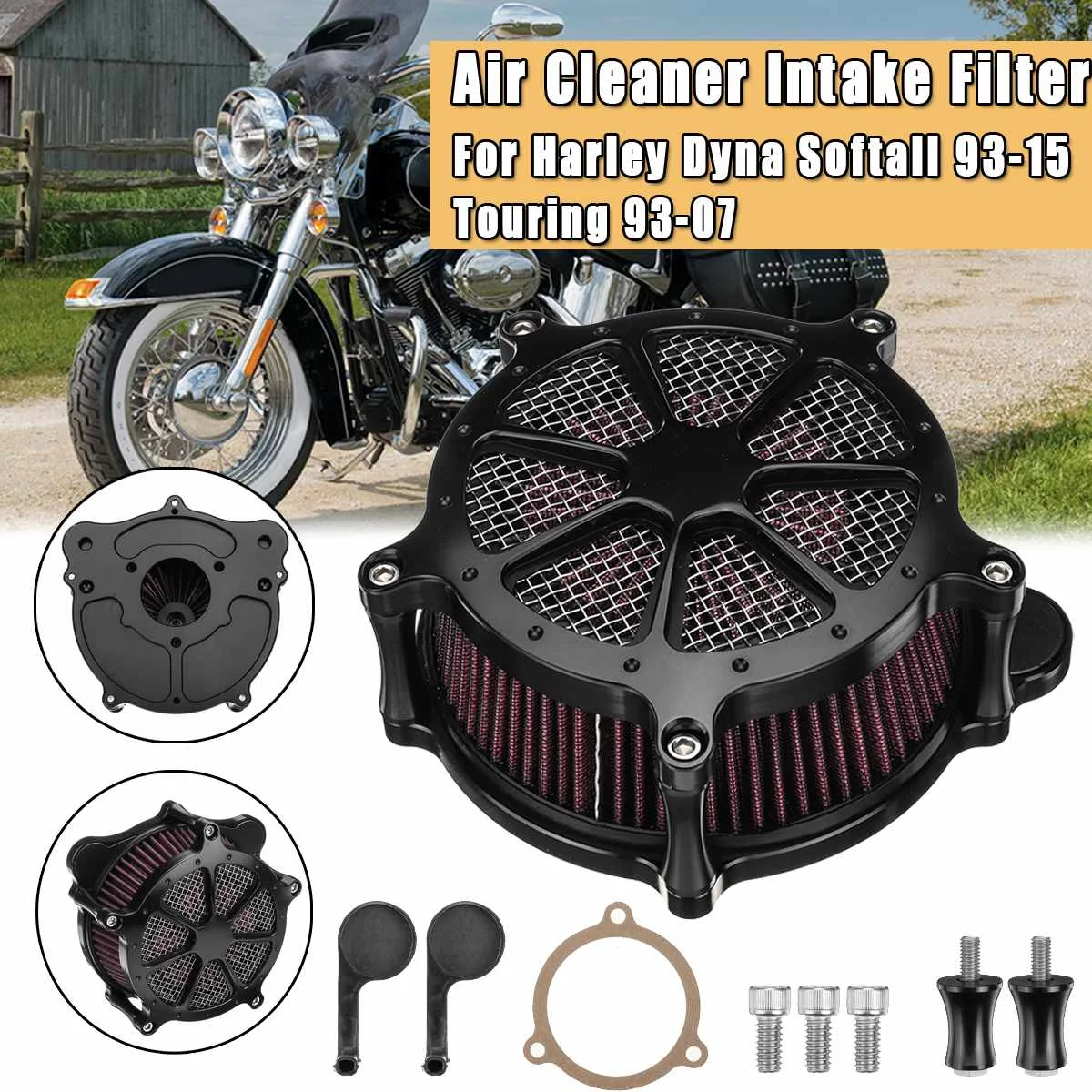 

For Touring Street Glide Road King Sportster 883 1200 Softtail Dyna Motorcycle Air Filters Cleaner Filter CNC Crafts