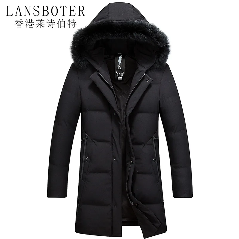 

Winter New Style Medium-length Hooded Fox Fur Collar MEN'S down Jacket Young And Middle-aged Thick Casual down Jacket MEN'S Coat