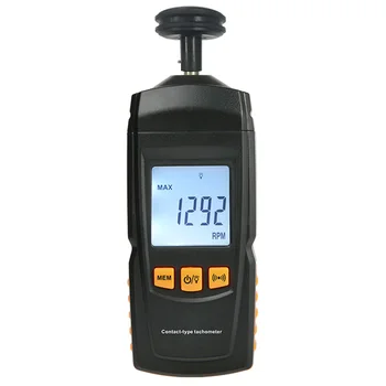 

GM8906 Digital Contact Tachometer Rotate Speed Linear Velocity Motor Frequency Meter 0.5-19999RPM Value Data Hold LCD Speedomete