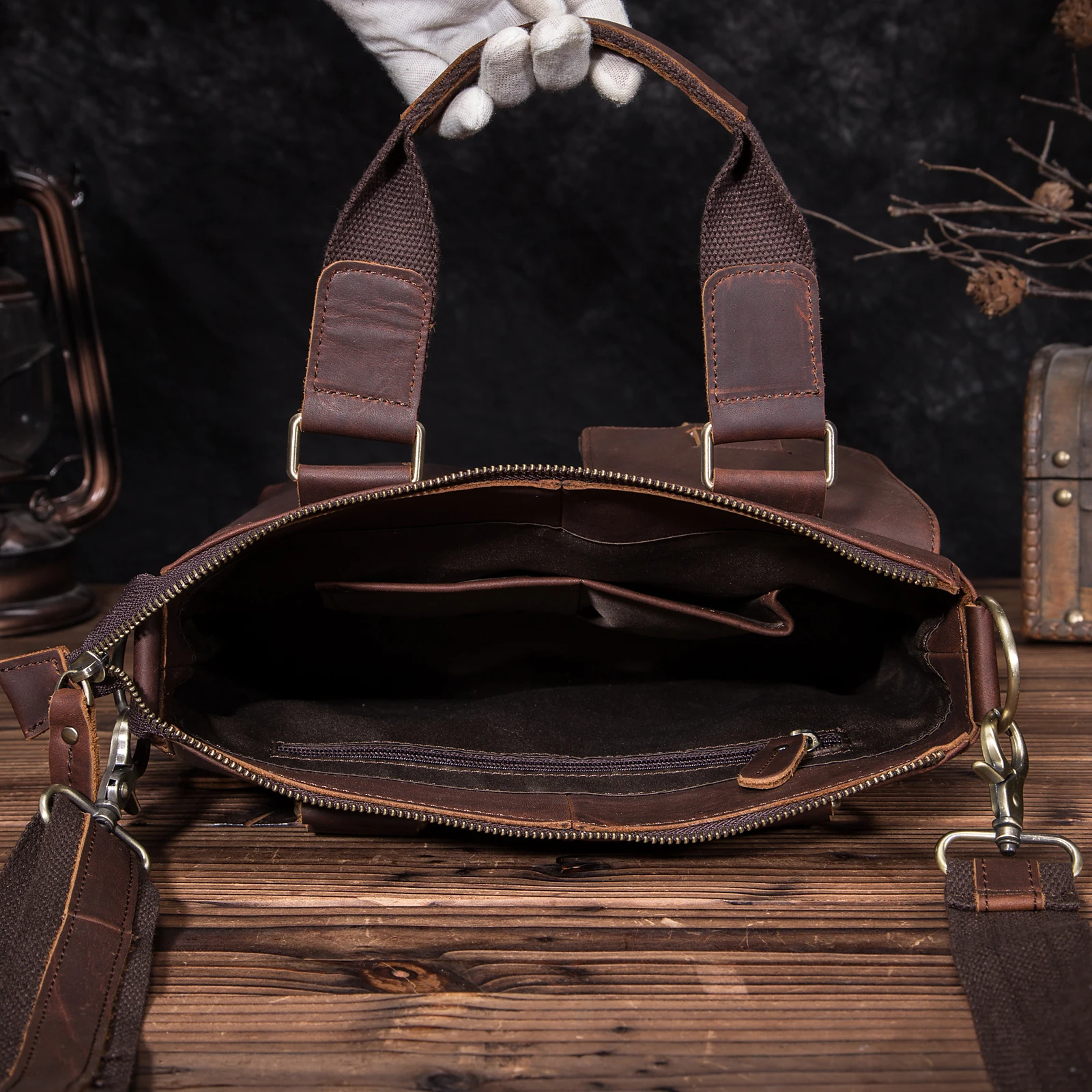 Мужской качественный кожаный антикварный Ретро деловой портфель 1" чехол для ноутбука Attache портфель сумка-тоут на плечо сумка-мессенджер B259-db