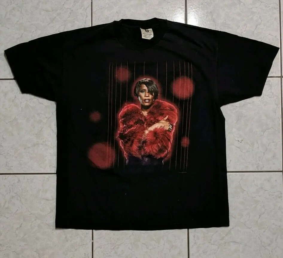 VTG 1999 Winterland Whitney Houston США Тур двухсторонняя черная футболка XL модные мужские