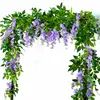 2x 7FT Artificial Wisteria Vine Garland Plants Foliage Trailing Flower flowers Outdoor home office hotel decor ► Photo 3/6