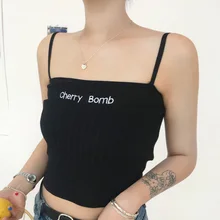 Женские облегающие сексуальные повседневные одноцветные майки без рукавов с буквенным принтом, индивидуальные классические кофточки, новинка