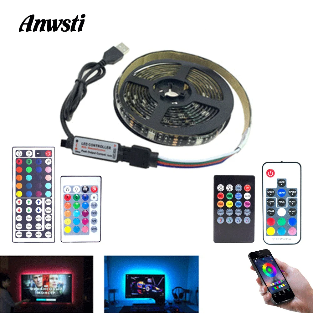 

USB LED Stripe RGB SMD 5050 5V Waterproof Music Bluetooth LED Strip Light Fita Tira USB Tape Ribbon TV Backlight Flex Lighting
