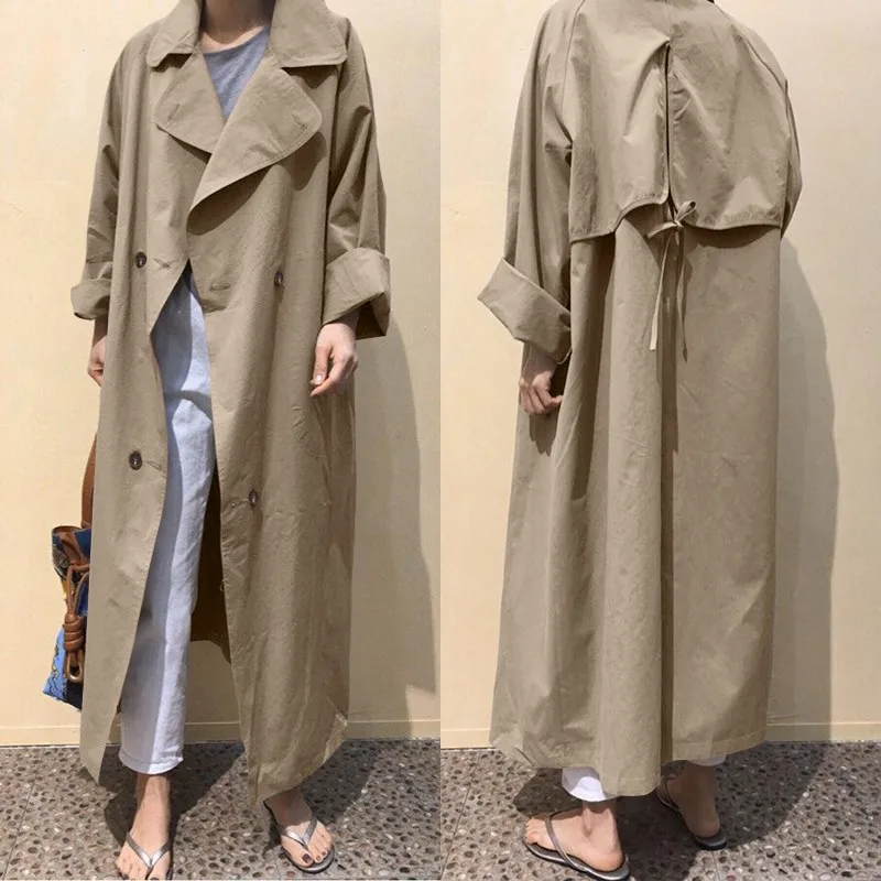 Stylish Women's Maxi Jackets ZANZEA 2020 Casual Solid Trench Lapel Double Breasted Overcoats Female Long Sleeve Coats Plus Size
