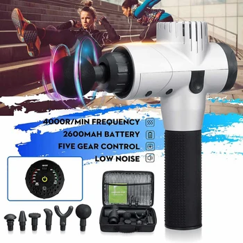 

4000 R/min Tissue Massage Gun Muscle Massager Muscle Pain Management After Exercising Body Relaxation Slimming Shaping With Box