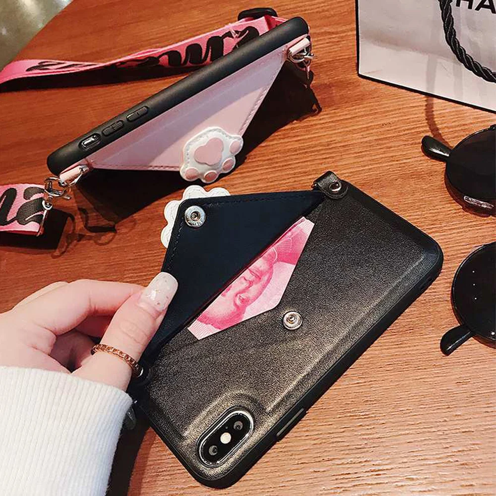 猫爪卡包苹果手机壳(8)