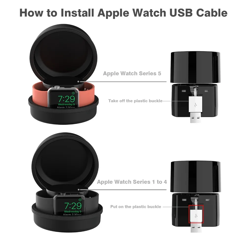 Smatree 3000 mAh Protective Fast Charging Case Holder Dock for Apple Watch Series 5/4/3/2/1 Black for Apple Watch 38mm/42mm Smatree 3000 mAh Protective Fast Charging Case Holder Dock for Apple Watch Series 5/4/3/2/1 Black for Apple Watch 38mm/42mm