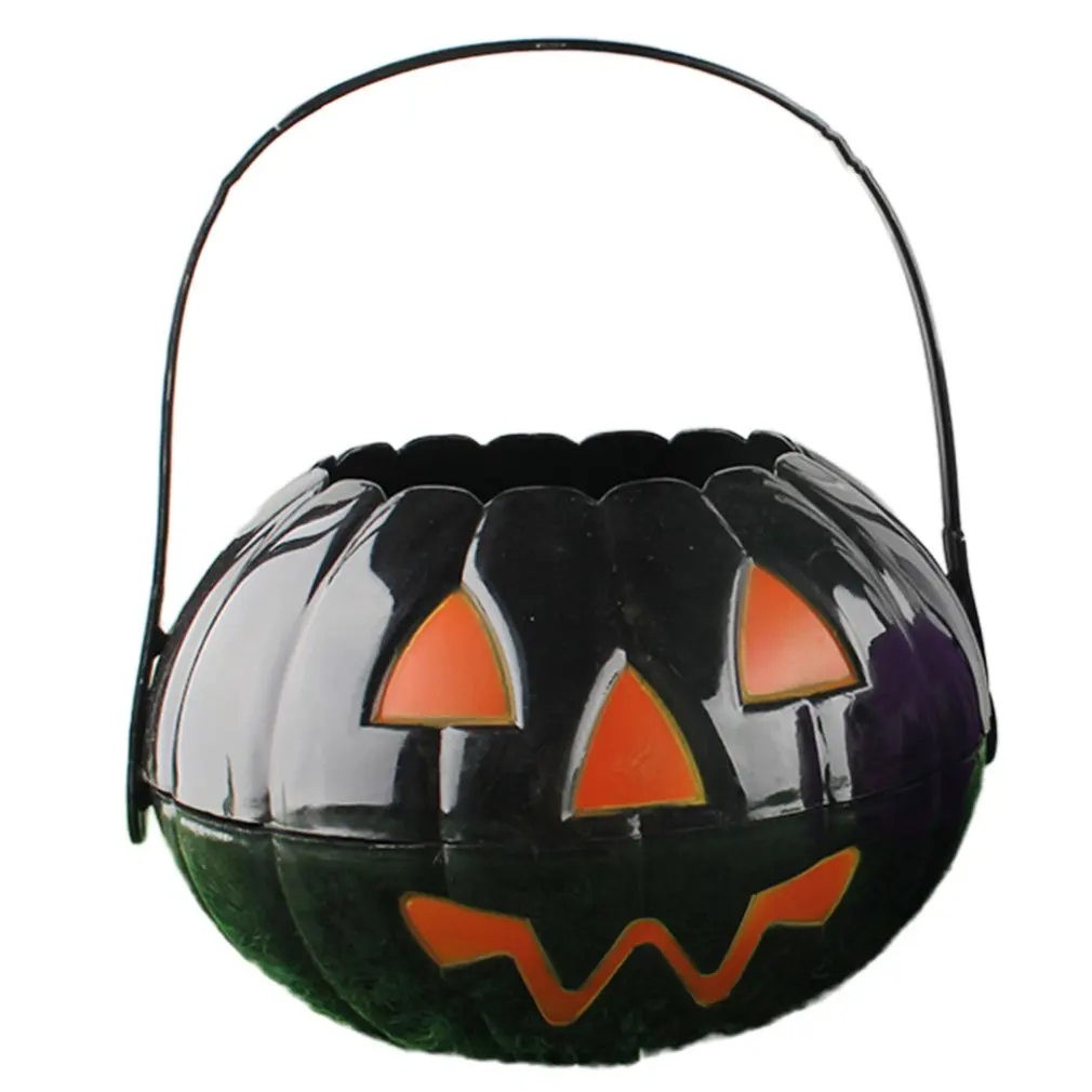 

2020 Mini Halloween Adorable Portable Pumpkin Candy Bucket For Kids Halloween Party Trick or Treat Bags Happy Halloween Gift